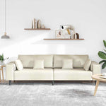 Velvet Sofa with Cushion Cream 208 cm Velvet 3335160