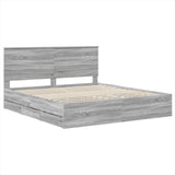 Bed Frame with Drawer Grey Sonoma 180 x 200 cm Engineer Wood 3409438