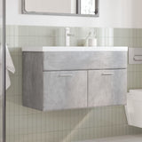 Bathroom Sink Cabinet with Built-in Basin Concrete Grey 3324859