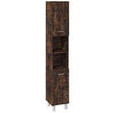 3 Piece Bathroom Cabinet Set Smoked Oak Engineered Wood 3187606