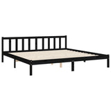 Bed Frame without Mattress Black 200x200 cm Solid Wood Pine 3192970