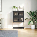 ZNTS Highboard Black 68x39x107 cm Steel 853344