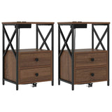 Bedside Cabinet 2 pcs Brown Oak 40 x 31 x 60 cm Engineered Wood 859569