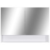 ZNTS LED Bathroom Mirror Cabinet White 80x15x60 cm MDF 323604