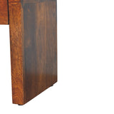 Solid Wood Mini Darcy Chestnut Nightstand with Curved Edges, 1 Drawer, Dark Brown B2743P403470