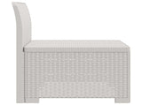 1-Seater Garden Sofa Rattan Look PP White 8011778