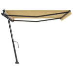 Freestanding Manual Retractable Awning 400x300 cm Yellow/White 3069738