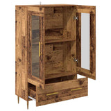 Highboard Old Wood 69.5 x 31 x 115 cm Engineered Wood and Glass 882514