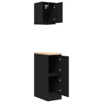 ZNTS Garage Cabinets 2 pcs Black Engineered Wood 3328288