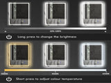 50 x 70 cm Anti-Fog LED Bathroom Mirror, with Bluetooth - Silver Tone T3398P328147