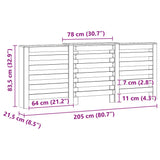 Radiator Cover Artisian Oak 205x21.5x83.5 cm Engineered Wood 852725