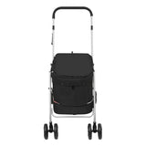 Folding Dog Stroller Black 100x49x96 cm Linen Fabric 172202
