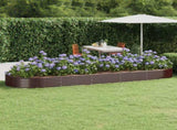Garden Raised Bed Galvanised Steel 450x140x36 cm Brown 319040