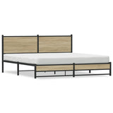 Metal Bed Frame without Mattress Sonoma Oak 180x200 cm Super King 3301395