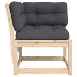 Garden Sofa Corner with Cushions 73x73x78 cm Solid Wood Pine 844684