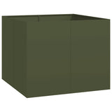 Planter Olive Green 100x100x80 cm Steel 860825