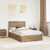 Bed Frame with Drawer with Headboard Manual Engineered Wood 3411674