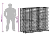 Gabion Raised Bed 2 pcs Silver 130 x 50 x 150 cm 3422233