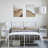 Metal Bed Frame without Mattress with Footboard White 135x190cm 352546