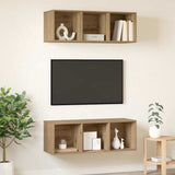 TV Cabinet Set Wall-mounted 2 pcs Artisan Oak 37 x 37 x 107 cm 3393575