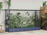 Raised Bed with Trellis and Roof Grey 203 x 40 x 123 cm PP 42032565