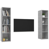 Wall-mounted TV Cabinets 2 pcs Concrete Grey Engineered Wood 3079866