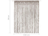 323982 Macrame Curtain Taupe 140x240 cm Cotton