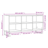 TV Cabinet Smoked Oak 103.5x30x50 cm Engineered Wood 827001