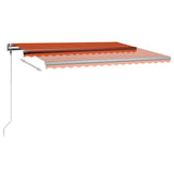 Manual Retractable Awning with LED 400x300 cm Orange and Brown 3069745