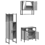 3 Piece Bathroom Furniture Set Grey Sonoma Engineered Wood 3214698