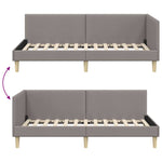 Corner Bed Frame Taupe 90 x 200 cm Fabric and Engineered wood 42016194