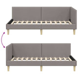 Corner Bed Frame Taupe 90 x 200 cm Fabric and Engineered wood 42016194