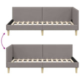 Corner Bed Frame with Headboard Taupe 100 cm x 200 cm Velvet 42016202