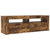 TV Cabinet with LED Lights Smoked Oak 120x35x40 cm 815687