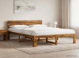 Double Bed Frame with Headboard ROSTOCK Natural 140 x 190 cm 903366