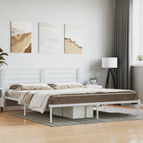 Metal Bed Frame without Mattress with Headboard White 180x200cm 352372