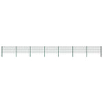 Fence Panel with Posts Iron 1212x80 cm Green 278610
