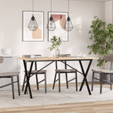 ZNTS Dining Table X-Frame 140x80x75 cm Solid Wood Pine and Steel 3282698