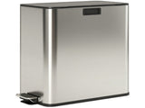 Dual Kitchen Bin with Soft-Close Butterfly Lid, 2 x 28L Stainless Steel Pedal Bin with Removable T3398P552546