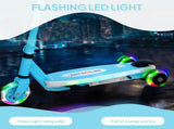 Electric Scooter for Kids Aged 4-7 Years, with Flashing LED Lights, Rear Auxiliary Wheels, Blue T3398P349466