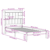 Bookcase Bed without Mattress 75x190 cm Small Single Solid Wood Pine 3321610