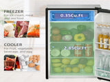 91 Litre Freestanding Under Counter Fridge Freezer, Small Fridge with Chiller Box, Adjustable T3398P343462