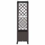 Raised Bed with Trellis and Roof Brown 163 x 40 x 144 cm PP 3423108