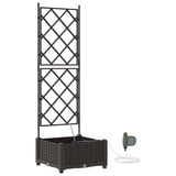 Garden Planter Brown 40 x 40 x 126 cm Plastic 42002825