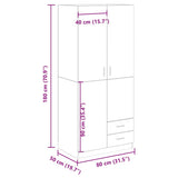 Wardrobe Artisian Oak 80x52x180 cm Engineered Wood 855887