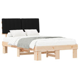 Bed Frame with Upholstered Headboard Black 120 x 190 cm 877506