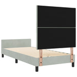 ZNTS Bed Frame Light Grey 100x200 cm Velvet 3344987