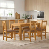 Dining Set 7 pcs Grey Solid Oak Wood 3430365