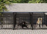 Outdoor Dog Kennel with Roof Steel 7.51 m 3124591