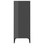 Sideboard High Gloss Grey 57x35x90 cm Engineered Wood 806138